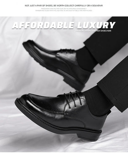 Big Size Elevator Shoes Men Leather Shoes Height Increasing Shoes For Man Increase Insole 6-8CM Invisible Heightening Lift Shoes