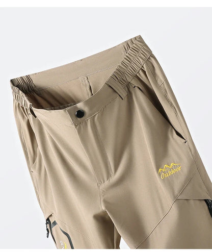Men Summer UV-Proof Thin Pants SoftShell Outdoor Waterproof Camping Trekking Hiking Fishing Cycling Climbing Detachable Trousers