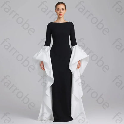 Customized Fitted Gown with Extra Long Sleeves A-Line Evening Dresses Formal Exquisite High Quality Prom Party Gowns for Women