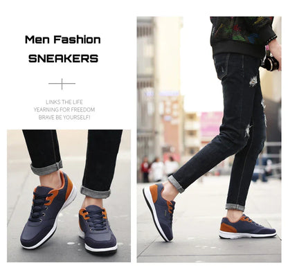 Men Shoes Spring Autumn Waterproof Walking Sneakers Leisure Male Leather Sports Shoes Non-Slip Footwear Tennis for Men