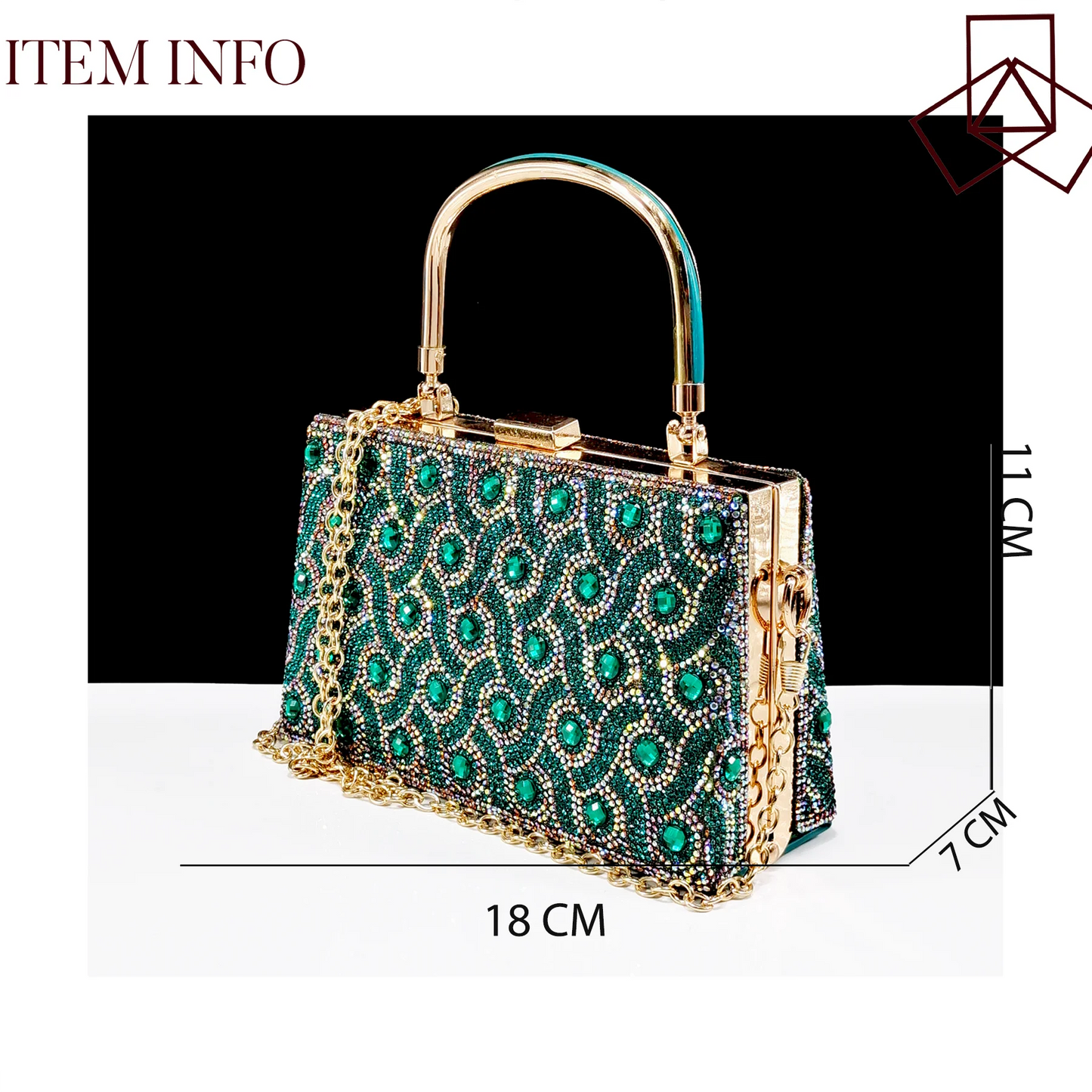 2024 Rhinestone Design INS Hot Sale New Arrivals African Shoes and Bag Set in Green Color Open Toe Comfortable Women Heels