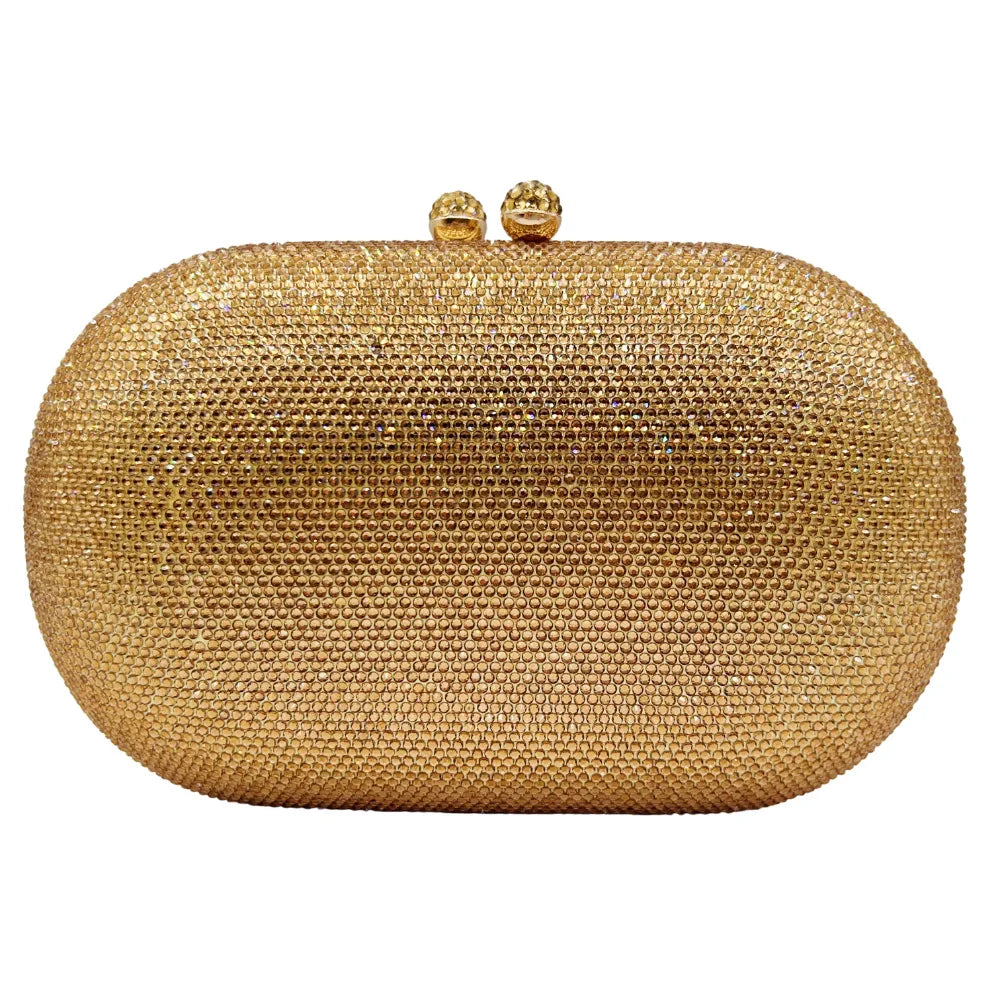 Middle East Diamond Embellished Evening Bag Pure Color Rhinestone Women's Clutch Handbag Polyester Daily Match Magnetic Buckle