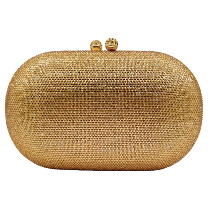 Middle East Diamond Embellished Evening Bag Pure Color Rhinestone Women's Clutch Handbag Polyester Daily Match Magnetic Buckle