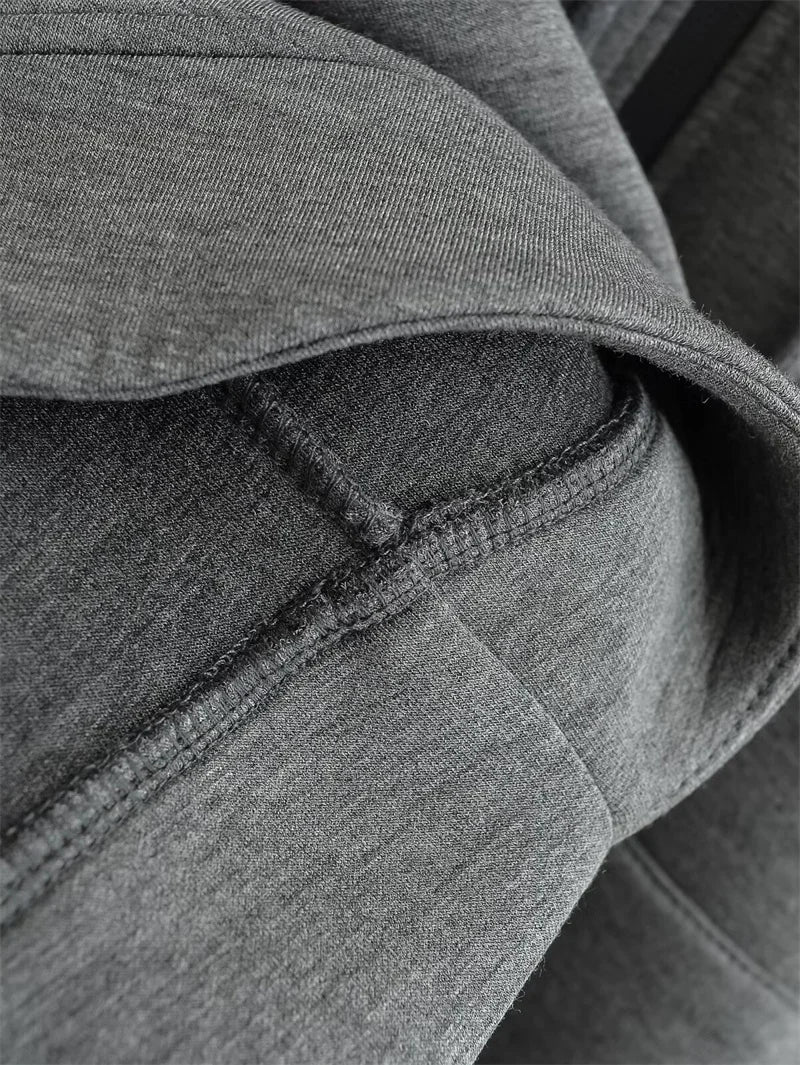 Winter New Women's Zipper Hoodie High Street Unisex style Double Pockets Oversize Loose Sweatshirts Outerwear Top