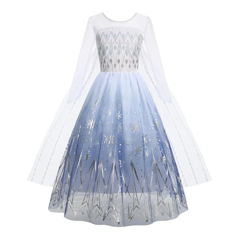 Elsa Dress for Girls 2-10 Yrs Birthday Role Anna Elsa Princess Dress for Kids Halloween Carnival Party Girls Costume