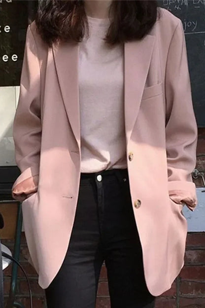 Chic Black Women's Short Suit Jacket Korean Style Casual High-End Feeling Spring Autumn New Fashion Polyester Fiber Coat