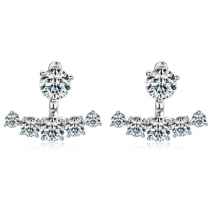 2 in 1 0.5CT Round Brilliant Cut D Color Moissanite Stud Earrings for Women S925 Silver GRA Certified Pierced Earring Gift