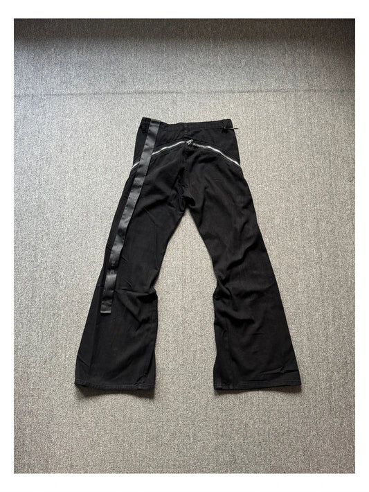 High Street RO Style Jeans Pants Men's Five Star Mang Ribbon Rotating Large Zipper Floor Pulling Horn Denim Streetwear Pants