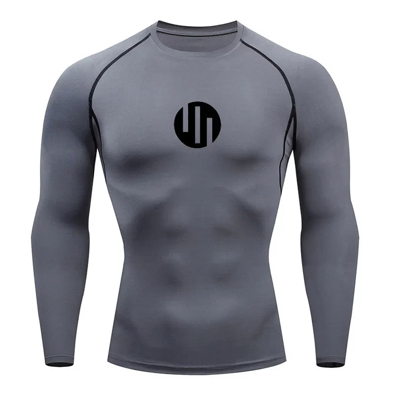 Running Men's Compression Long sleeve T-Shirt Gym Sports underwear Quick-drying Sweat-Wicking Sunscreen Second Skin Workout Men