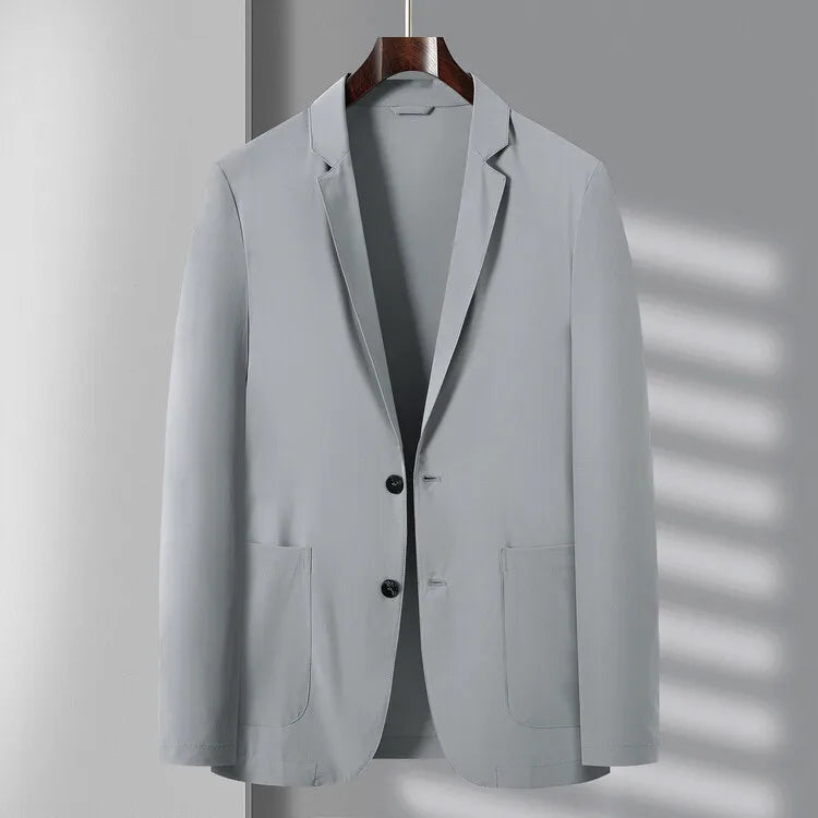 Spring Summer Casual Sunscreen Blazers Men Lightweight Solid Fashion Suit Coat Thin Male Business Single Breasted Blazer Outwear