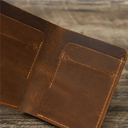 Men's Crazy Horse Leather Wallet, Genuine Leather Wallet, Card Bag, Simple Retro European and American Style, Mens Purse 2026