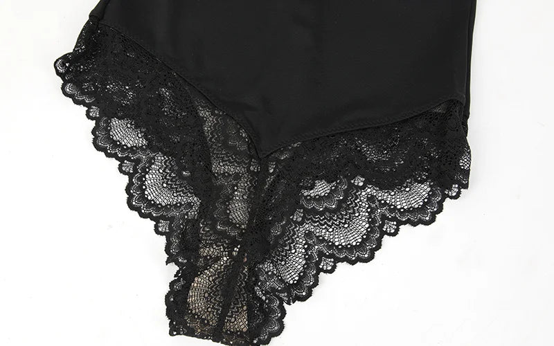 Womens Deep V Neck Bodysuit Sexy Lace Body Shaper Shapewear Slimming Thong Tummy Control Corset Breathable Brief Soft Underwear