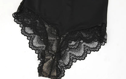Womens Deep V Neck Bodysuit Sexy Lace Body Shaper Shapewear Slimming Thong Tummy Control Corset Breathable Brief Soft Underwear