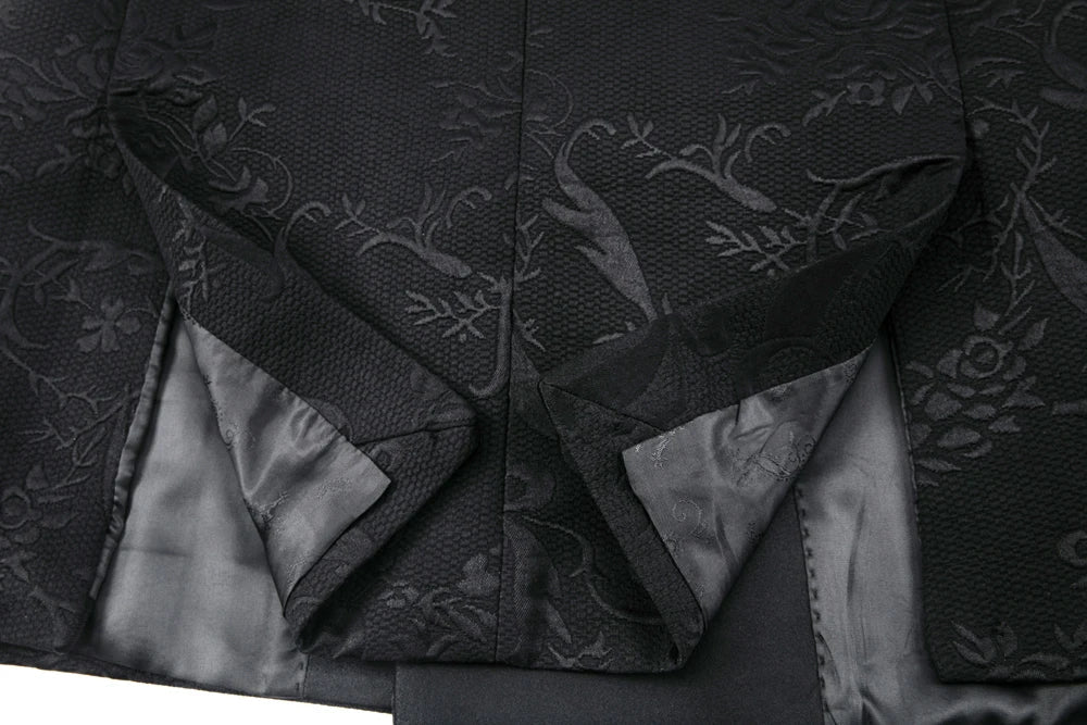 2025 High End Light Luxury Jacquard Hot Diamond Green Fruit Collar Wedding Suits for Men,Black/white Mens Evening Dress 2 Piece