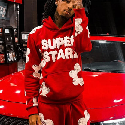 Spring Autumn Men Hoodies Sets Letter Print Hoody Women Sweatshirt Hip Hop Streetwear Y2k Retro Harajuku 2024 New Men's Clothing