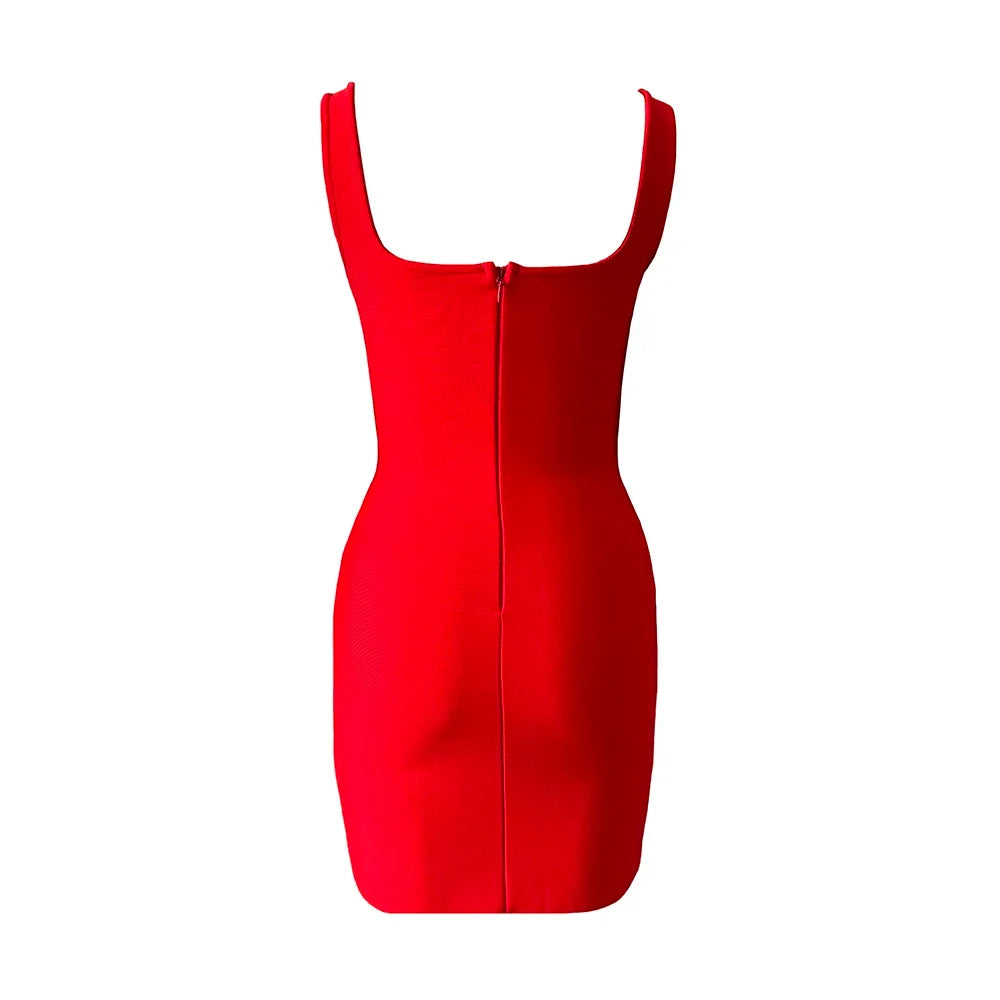 Women Sexy Sleeveless Bandage Dress Fashion Beading Tassel Clothes Club Party Bodycon Dresses