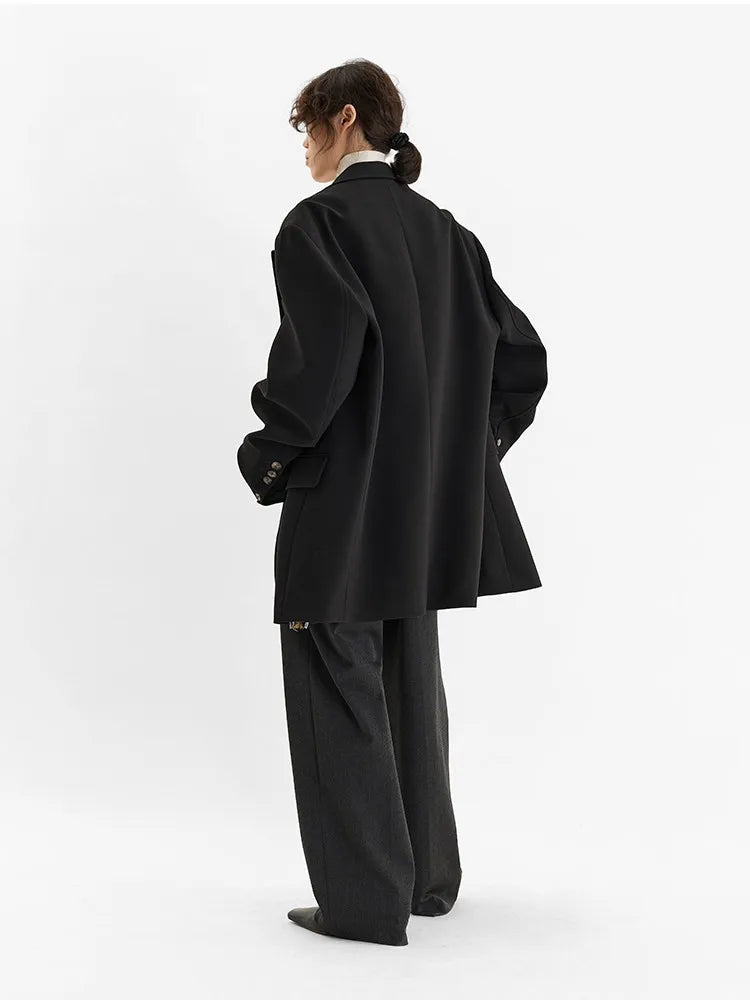 A Must-Have for Commuting~ 2026 Spring Women's Plus-Size Casual Blazer with Shoulder Pads, Oversized Loose Fit with a High-End Feel
