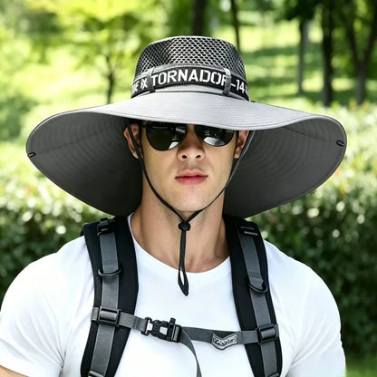 Summer Large Sun Hat Men Women Breathable Fishing Caps Sun UV Protection Mesh Fisherman Hat Hiking Outdoor Beach Cap