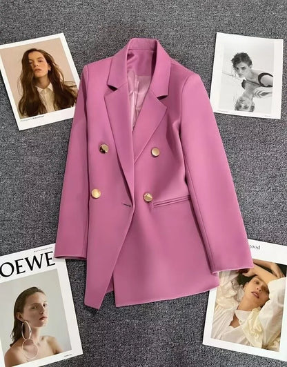 Women's Casual  Jaet Coat 22 Colors Small Suit Outerwear Long Sve Commute Sle Pure Color Spring Season