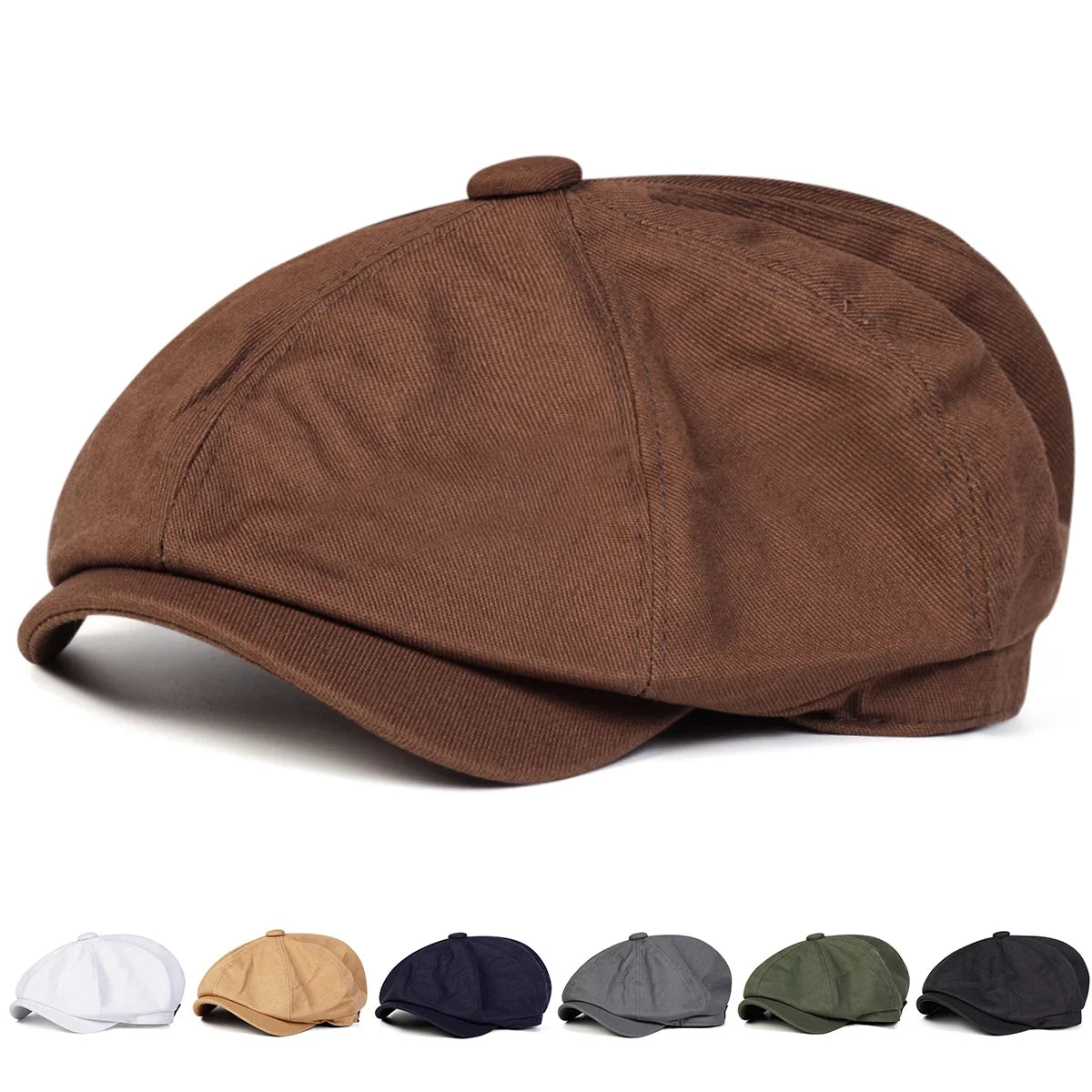 Mens Retro Newsboy Caps Stitching Berets Cap Autumn Winter Vintage Painter Octagonal Hats Gorras