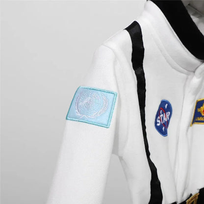 Baby Toddler Astronaut Cosplay Costume Embroidered Space Suit Party Jumpsuit Halloween Costume Fall and Winter Long Sleeve