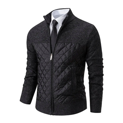 Autumn Winter Sweater Men's Loose Cardigan New Cold High Neck Jumpers Patchworked Windbreaker Casual Jackets