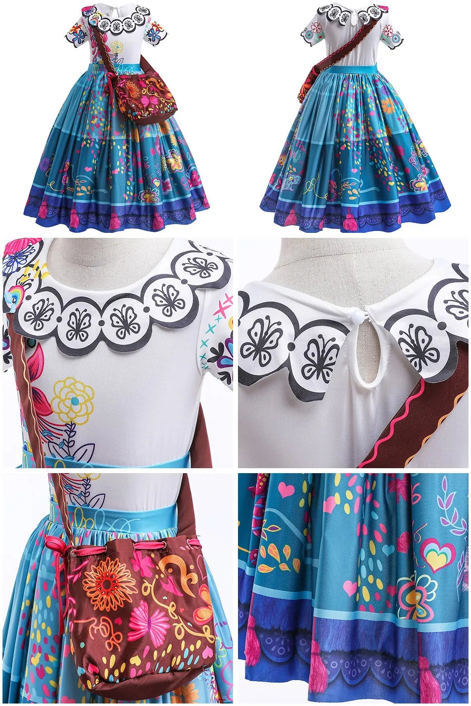 Kids Encanto Mirabel Isabela Dolores Costume Girls Elsa Belle Rapunzel Mermaid Carnival Cosplay Dress Children Princess Clothes