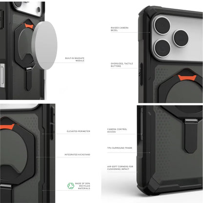 Plasma Kickstand Phone Case For Iphone 17 Pro Max Air 16 15 14 13 12 Shockproof Armor Magnetic MagSafe Stand Protective Cover