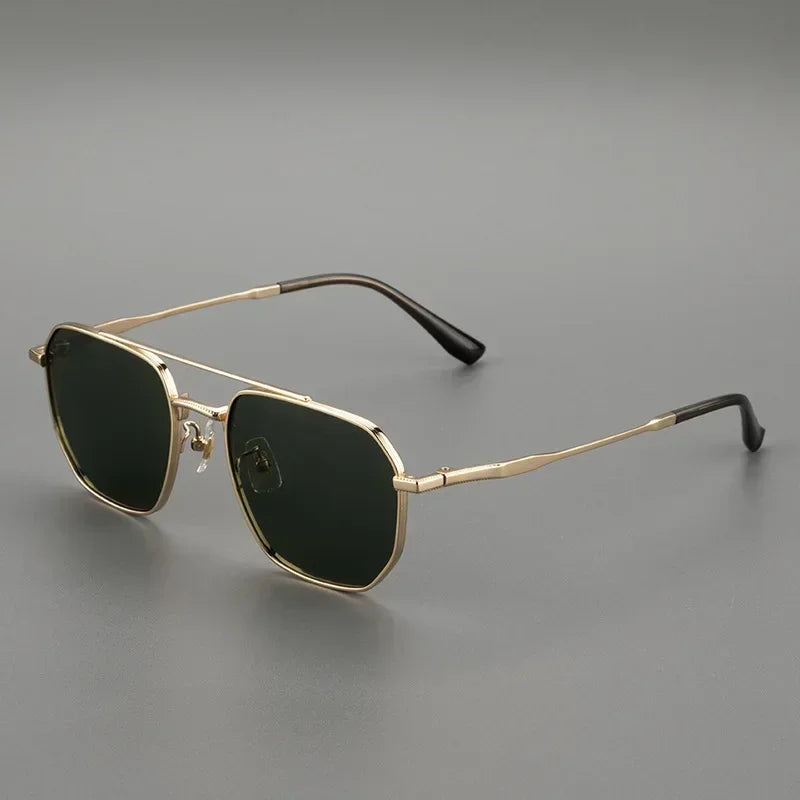 Top Quality Pure Titanium Pilot Polarized Sunglasses Men Outdoor Driving Night Vision Shades Anti-Glare Fishing UV400