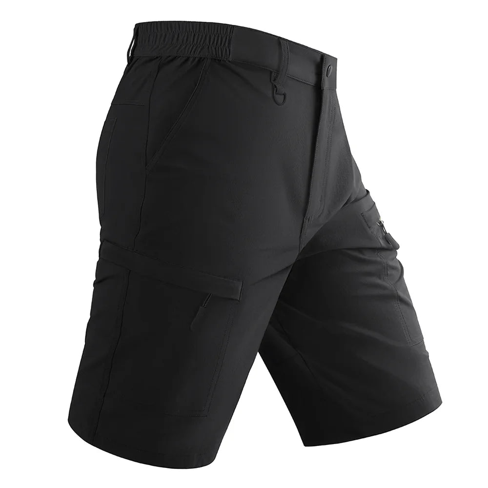 Waterproof Cargo Shorts Men's Summer Quick Dry Hiking Shorts Outdoor Multi-pockets Camping Training Work Shorts Man
