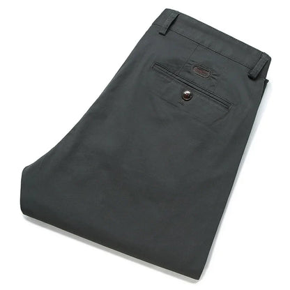 97% Cotton Casual Pants Mens Spring Summer  Clothing Straight Green Black Khaki Trousers Male Brand Bulk Clothing Wholesale