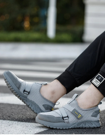 summer work sneakers breathable work shoes comfortable work shoes anti-puncture indestructible safety shoes man light work boots
