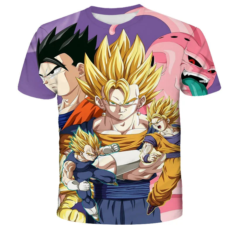 Men's T-shirts Dragon Ball Z T-shirt Boys Clothes Children's Clothing Summer Short Sleeve Kids Cartoon Tee Tops Baby Boy T Shirt