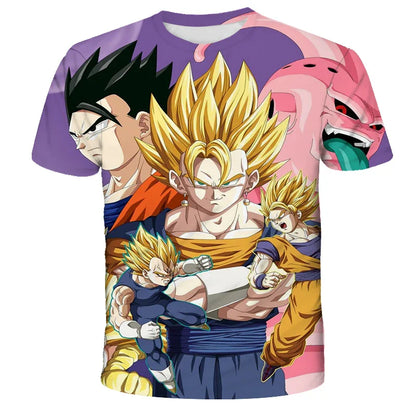 Men's T-shirts Dragon Ball Z T-shirt Boys Clothes Children's Clothing Summer Short Sleeve Kids Cartoon Tee Tops Baby Boy T Shirt