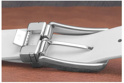 Fashion belts young men pin buckle genuine leather cowhide Waistband high quality white casual jeans ceinture homme B650