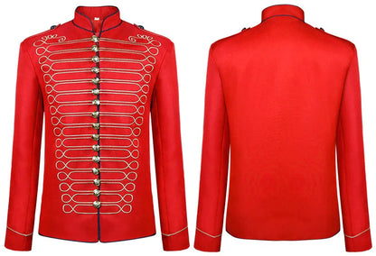 2025 New Black-gold/Silver Halloween Blazer Jacket for Men and Women,medieval Court Dress, Vintage Gothic Steam Drummer Costume