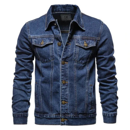 2026 New Autumn Men's Casual Workwear Jeans Jacket Loose Casual Versatile Youthful Male Solid Color Tops Dnim Mens Outwear