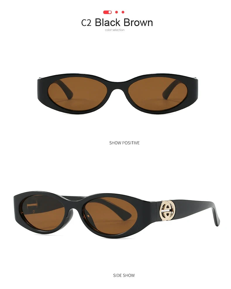 Cycling New Fashion Small Oval Sunglasses Vintage Men Women Personlity Small Frame Shades Sun Glasses Latest Popular UV400