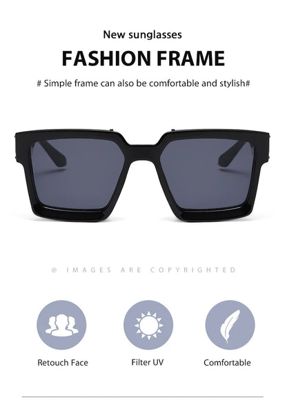 Millionaire Sunglasses For Men Vintage Square Fashion Glasses Luxury Retro Sunglasses Women Trending Punk Gafas De Sol Lentes