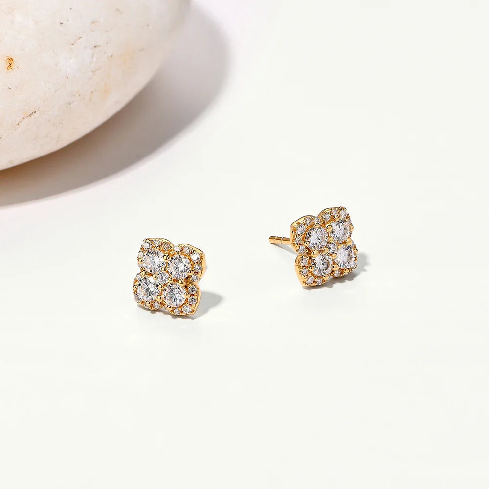 Boucles d'oreilles Attagems en moissanite et diamant D VVS1 pour femme, en argent sterling S925 plaqué or 18 carats, bijoux de fiançailles, de mariage, cadeaux