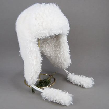 Real Fur Wool Hat Unisex New Winter Warm Bomber Russian Ushanka Hats With Ear Flaps Cow Leather Thick Snow Earflaps Baseball Cap