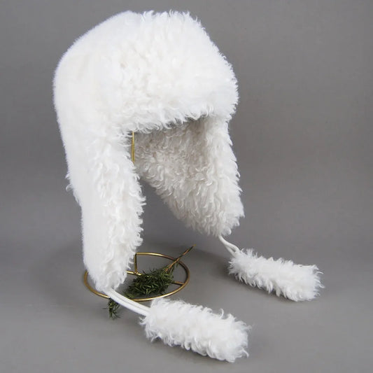 Real Fur Wool Hat Unisex New Winter Warm Bomber Russian Ushanka Hats With Ear Flaps Cow Leather Thick Snow Earflaps Baseball Cap