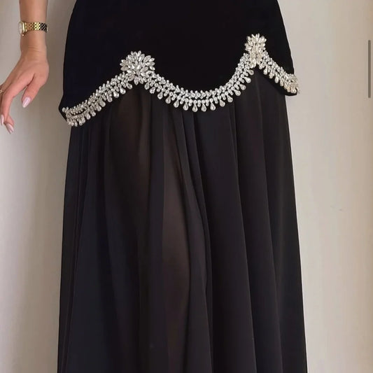 Customized Black Glitter Strapless Backless robes de soirée SleevelessA-line Party Dresses Floor-Length Prom Dress 2026