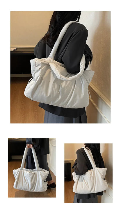 Fashion Winter Women Shoulder Bag Large Simple Shopping Commuting Bag Simple and Practical Textured Casual Versatile Tote Bag