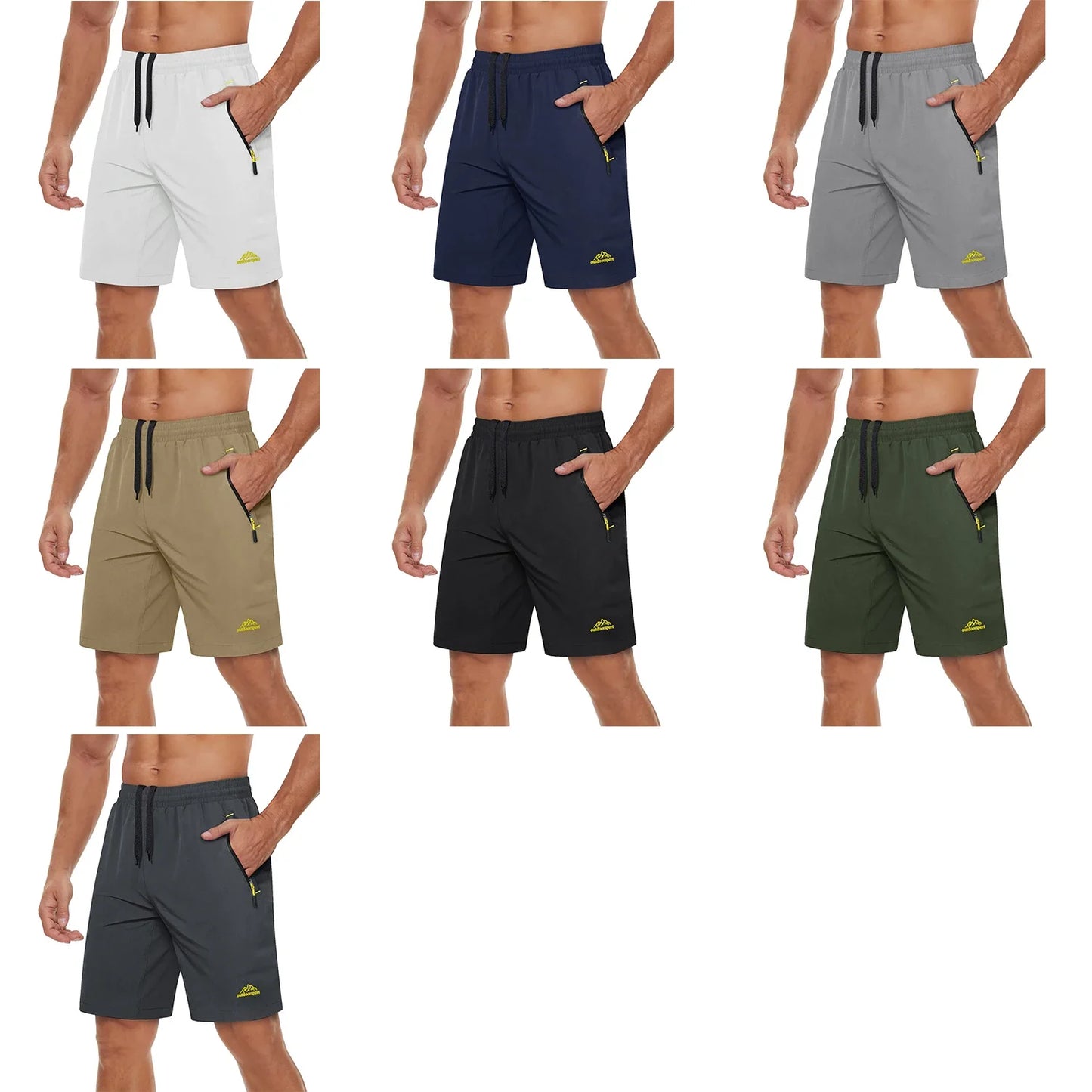 Quick Dry Athletic Shorts with Zipper Pockets Men's Summer Running Shorts Gym Training Workout Fitness Hiking Shorts