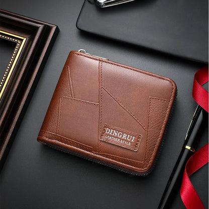 New style wallet for men and women, long single zipper handbag, fashionable and retro patchwork, large capacity purse, loose cha