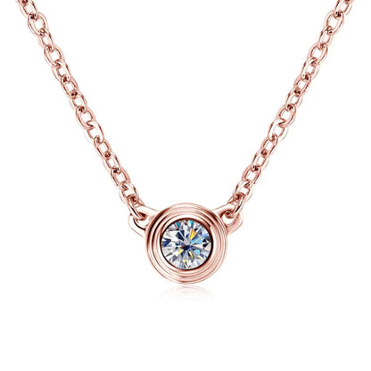 3mm Moissanite Diamond Round Pendant Necklaces for Women 925 Sterling Silver Chains Wedding Fine Jewelry Gift Collares