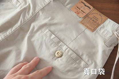 2025 Summer New American Retro Thin Micro Elasticity Casual Pants Men's Simple 97% Cotton Slim CHINO Business Straight Trousers
