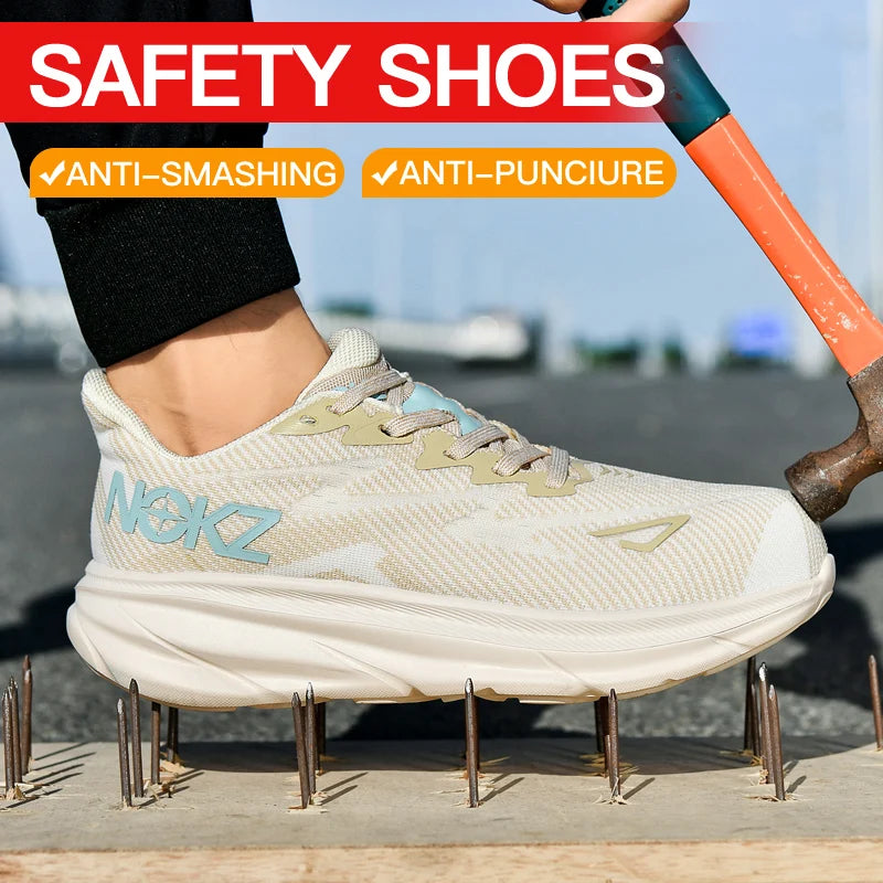 NEW Lightweight Safety Shoes Men Steel Toe Sneakers Anti-puncture Proof Breathable Work Safety Boots Man Comfortable Work Shoes
