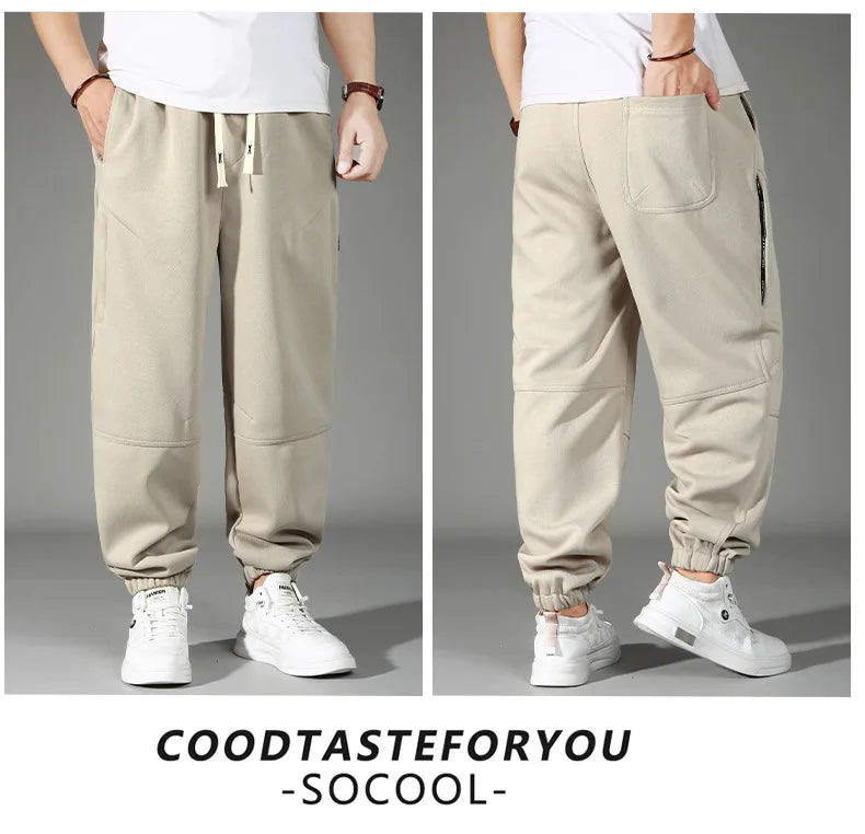 Extra Big Size Men's Pants Elastic Waist Loose Fit Jogger Male Spring Plus Large Sweatpant Fat 12XL Baggy Sport Trouser 10XL 9XL